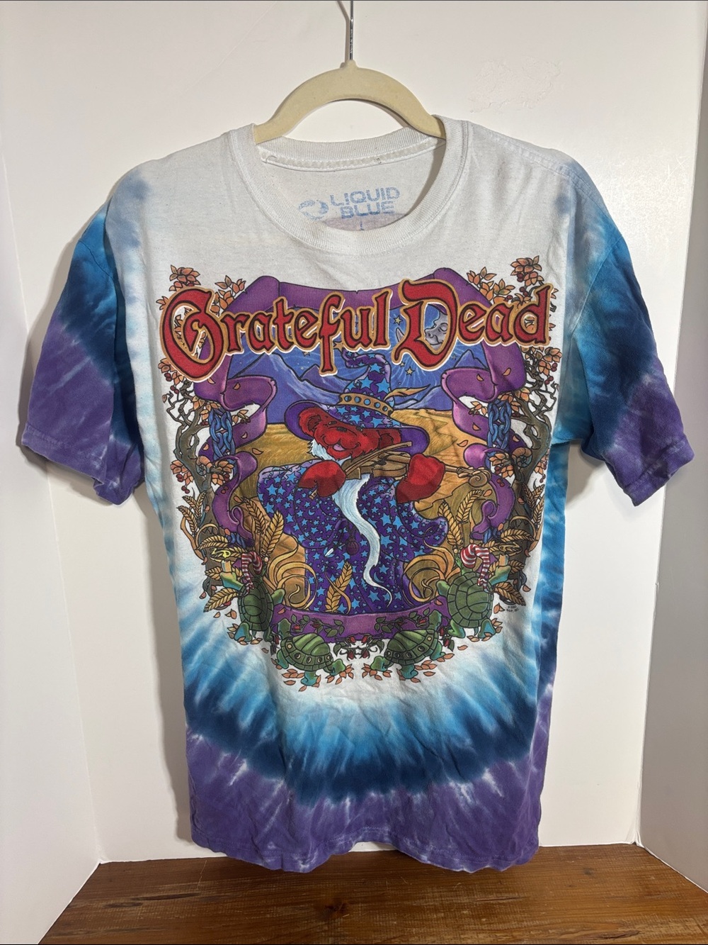 Vintage Liquid Blue Grateful Dead Terrapin Moon Tie Dye T-Shirt